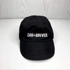 Car and Driver Black Velcro Baseball Cap Hat